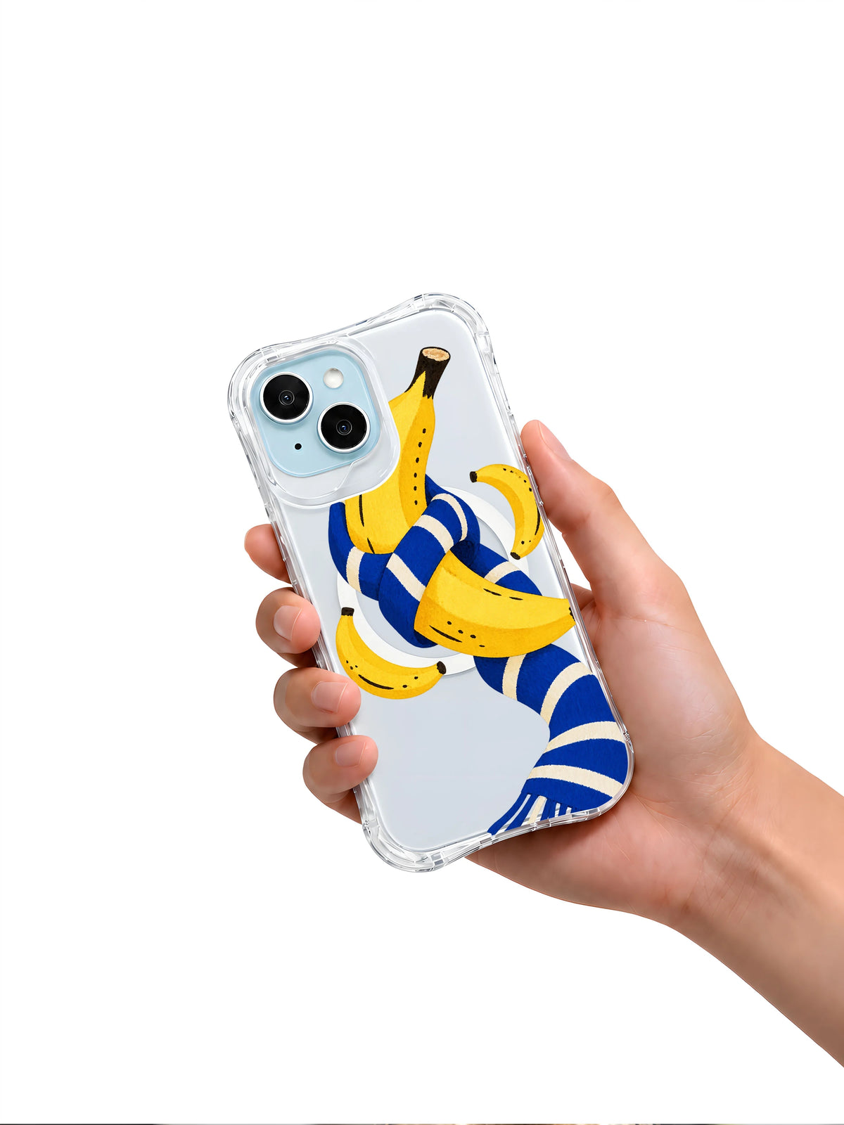 The Banana Scarf Knot iPhone 13 Case in hand