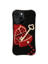 The Pomegranate Key Drawer iPhone case pattern 2, seeds guarding an old key