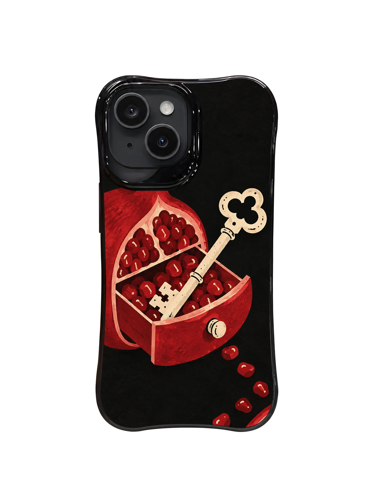 The Pomegranate Key Drawer iPhone case pattern 2, seeds guarding an old key