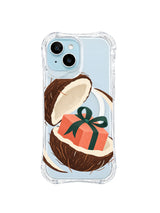 Coconut parcel orbit artwork pattern 1 on a transparent iPhone case