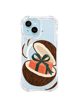 Coconut parcel orbit artwork pattern 3 on a transparent iPhone case