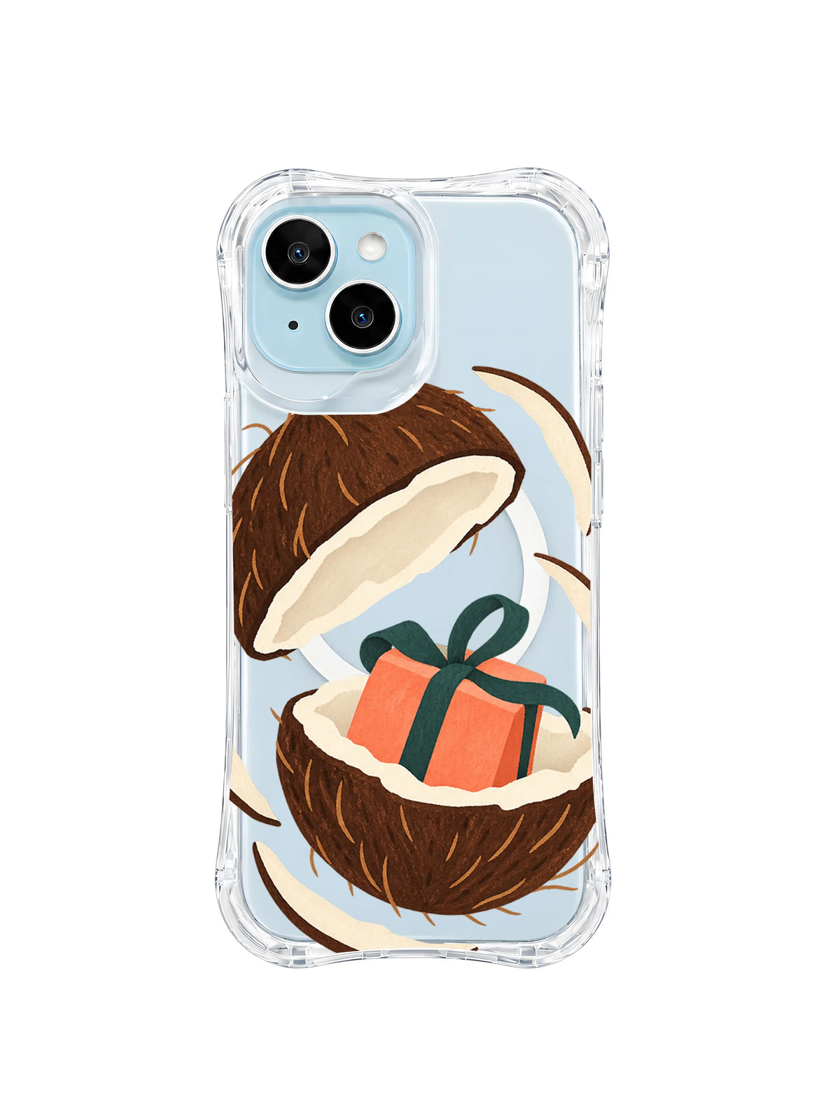 Coconut parcel orbit artwork pattern 5 on a transparent iPhone case