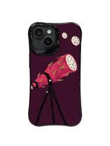 Dragon fruit telescope artwork pattern 1 on a black iPhone case