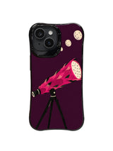 Dragon fruit telescope artwork pattern 2 on a black iPhone case