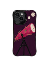 Dragon fruit telescope artwork pattern 4 on a black iPhone case