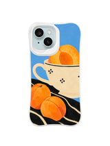 Apricot teacup tide artwork pattern 2 on a white iPhone case