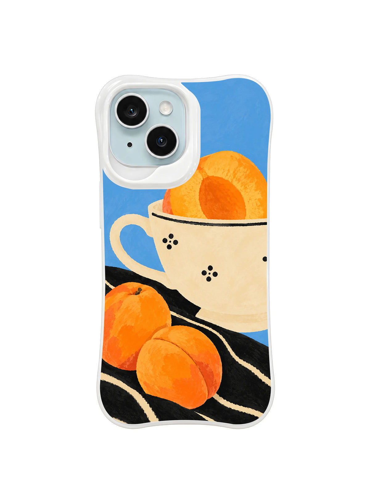 Apricot teacup tide artwork pattern 2 on a white iPhone case