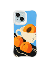 Apricot teacup tide artwork pattern 3 on a white iPhone case