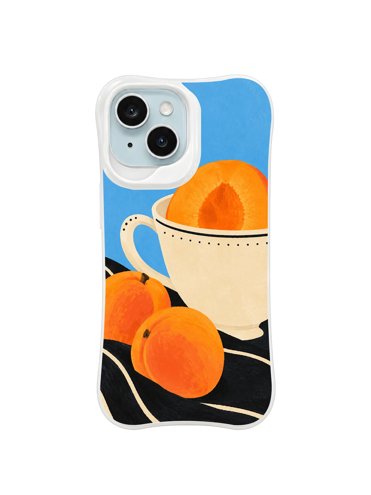 Apricot teacup tide artwork pattern 4 on a white iPhone case
