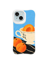 Apricot teacup tide artwork pattern 5 on a white iPhone case