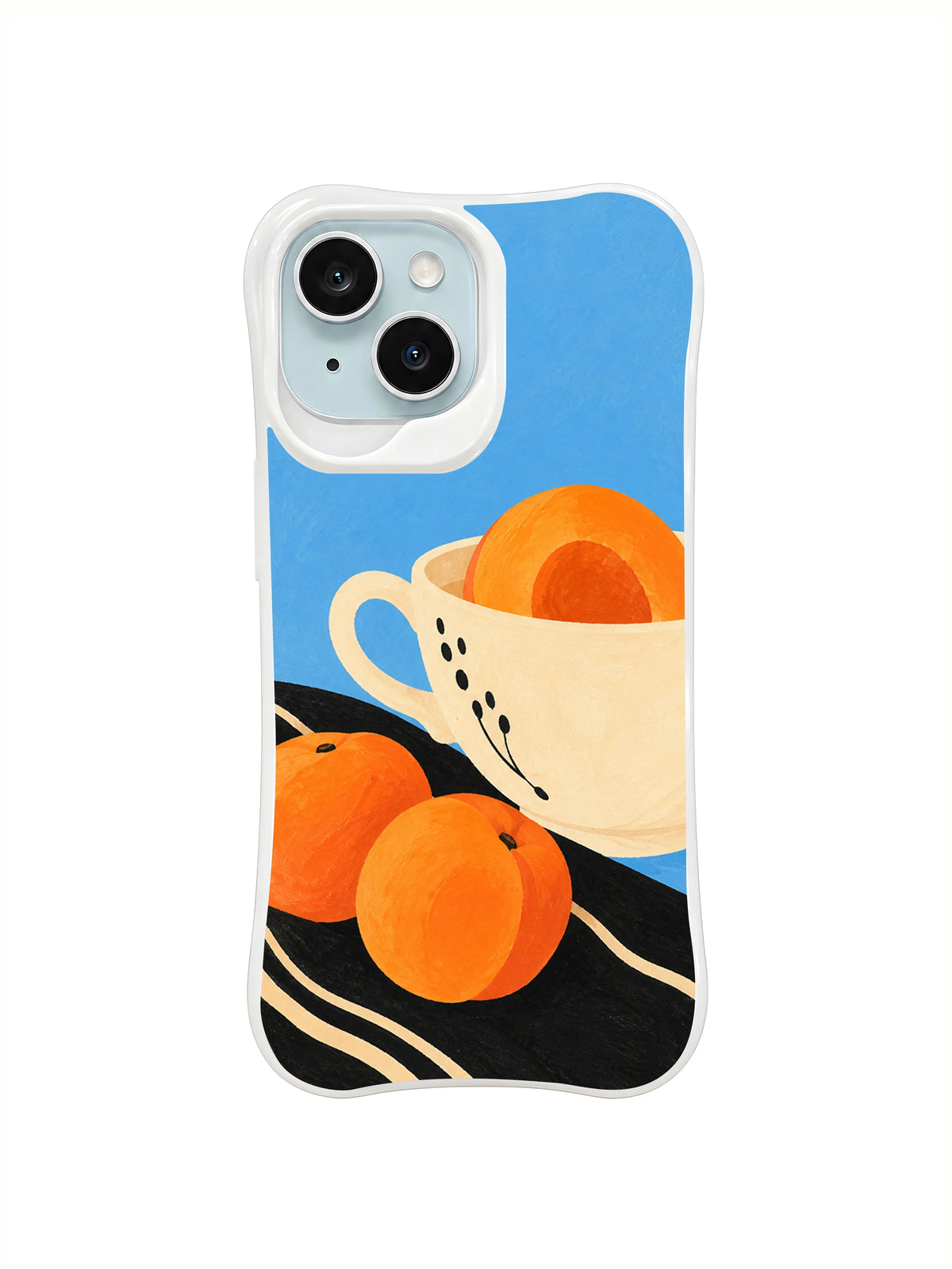 Apricot Teacup Tide white iPhone case product view