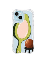 Avocado mirror pause artwork pattern 4 on a transparent iPhone case