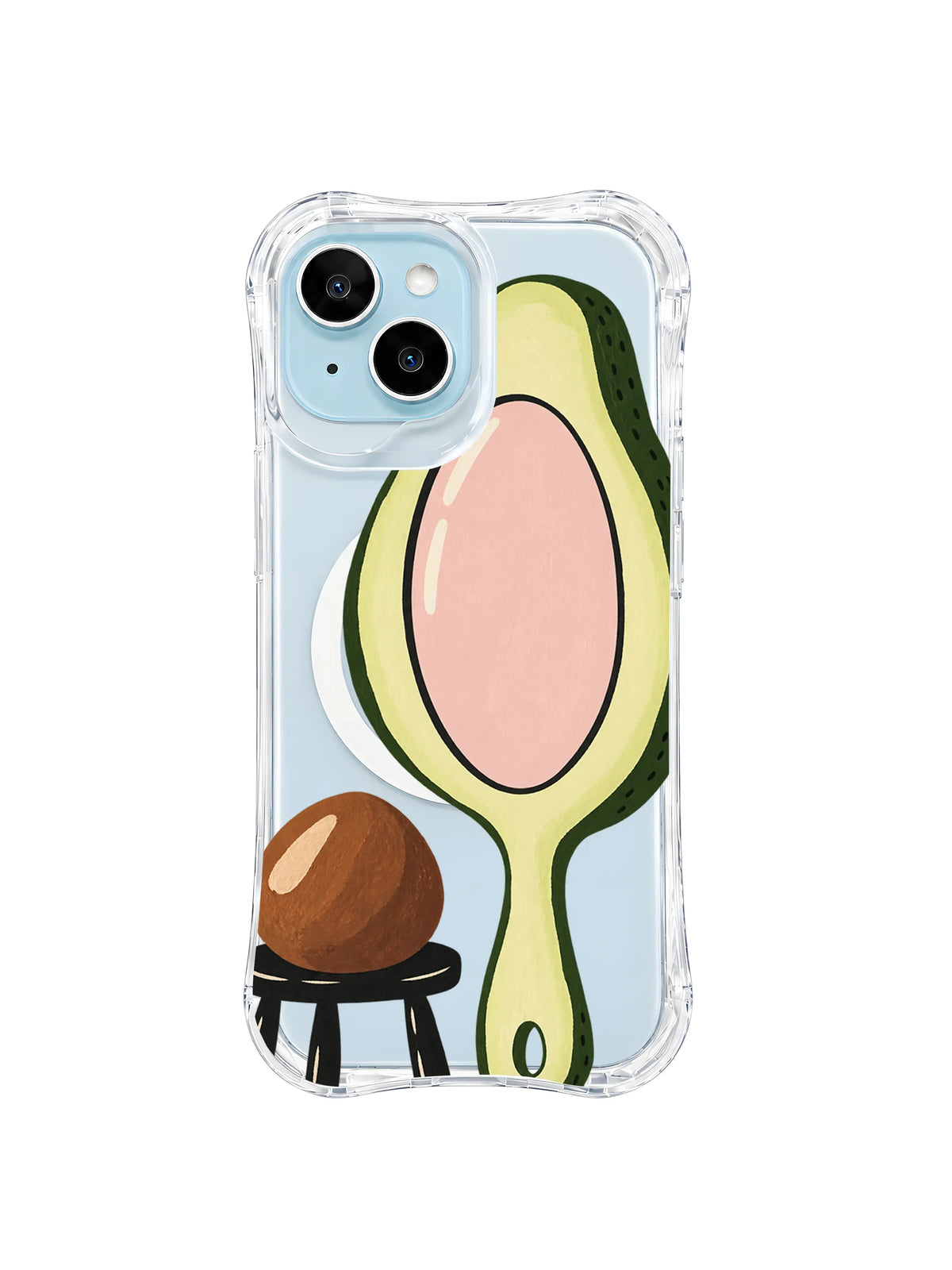 Avocado mirror pause artwork pattern 5 on a transparent iPhone case