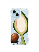 Avocado Mirror Pause transparent iPhone case product view