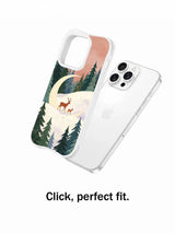 Crescent Meadow Deer: Illustrated case separated from a rear-facing phone.