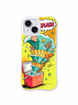 Tidal Cooler Surprise: A turquoise wave spreads over a yellow accordion fan, with a large orange sea star.