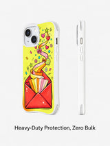 Love Letter Lift-Off: Rear and side views of the illustrated case.