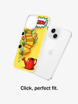Garden Path in Motion: Illustrated case shown separately beside a phone.
