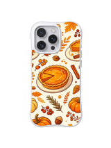 Honey Pumpkin Supper / Orchard Spice Feast: Tarçın, taneli dallar ve küçük balkabaklarıyla birlikte yuvarlak tabakta turta.