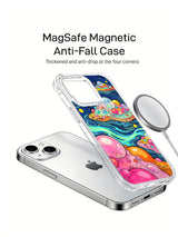 Cosmic Bubble Garden abstract iPhone 15 case side view