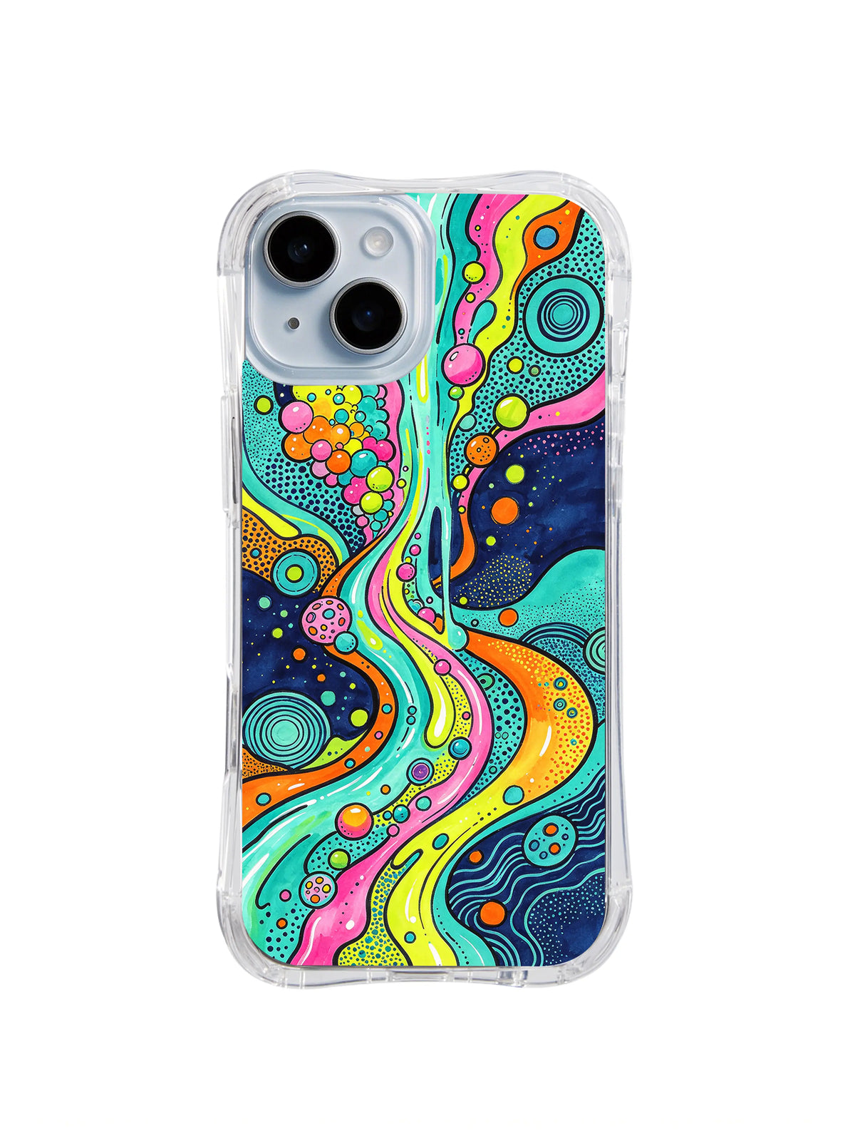 Cosmic Bubble Flow pattern iPhone 15 case