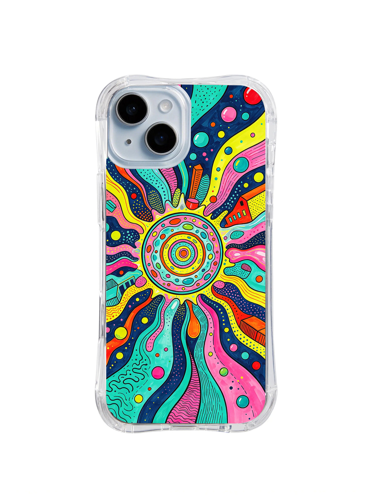 Orbit Burst Garden pattern iPhone 15 case