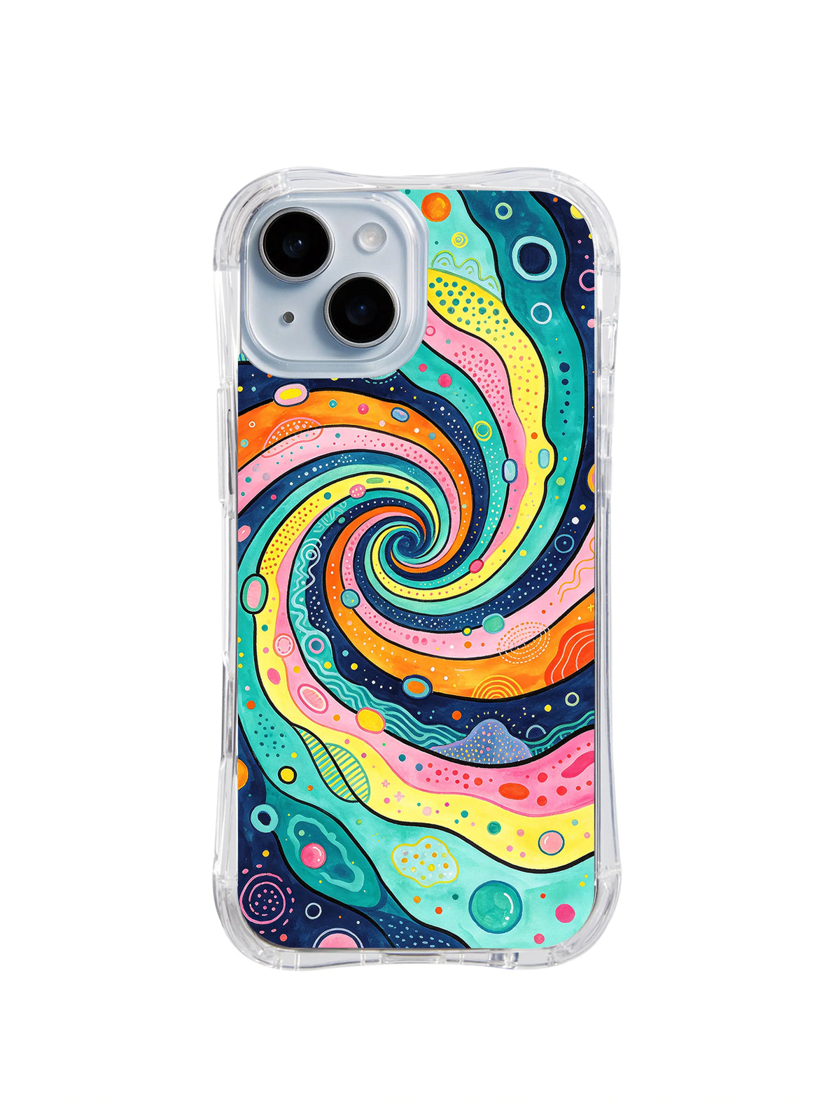 Rainbow Vortex Cells pattern iPhone 15 case