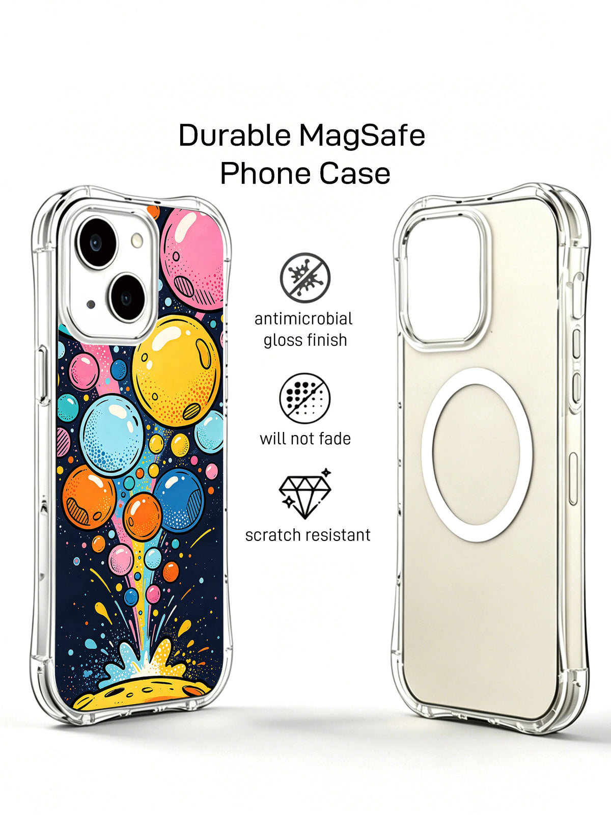 Happy Bubble Universe iPhone 15 case product detail