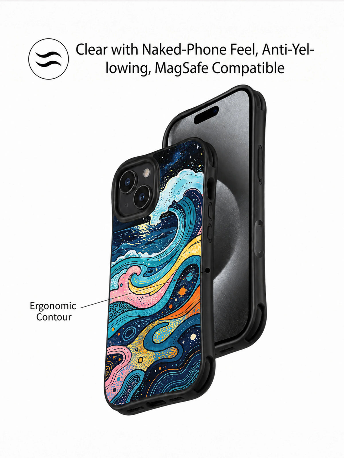 Moon Tide Mosaic iPhone 15 case camera detail