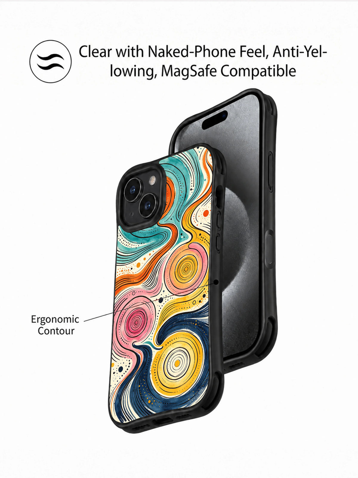 Prairie Pulse Abstract iPhone 15 case camera detail