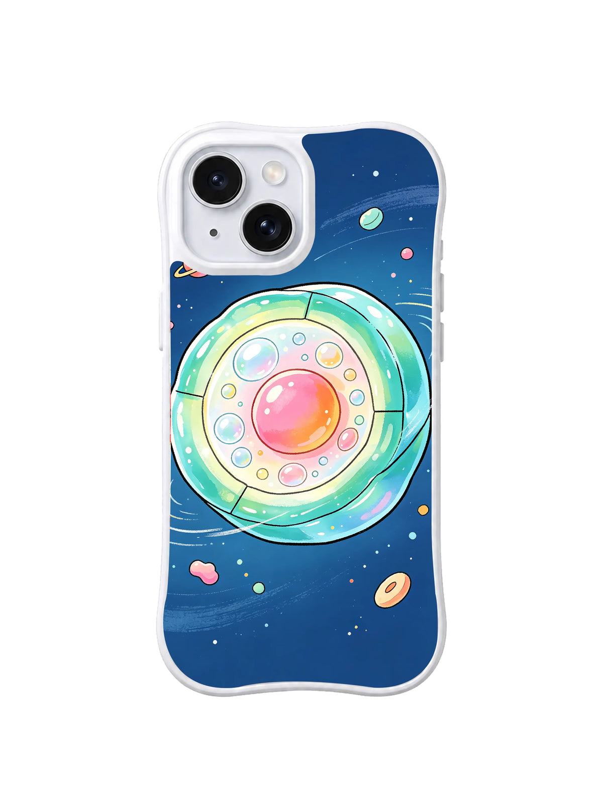 Lollipop Moon Station pattern for Candy Planet Universe iPhone 15 case