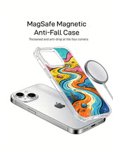 Rainbow Motion World clear iPhone 15 case angle