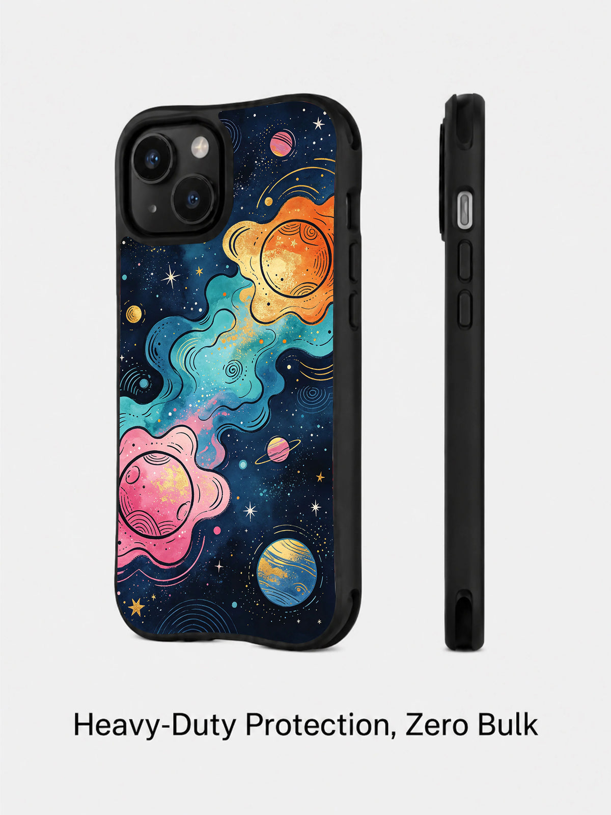 Midnight Color Galaxy iPhone 15 case detail