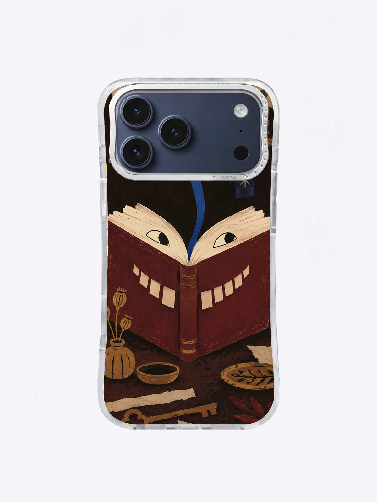 Courageous Page Teeth artwork swatch for The Book That Ate the Silence iPhone 17 Pro Max Case
