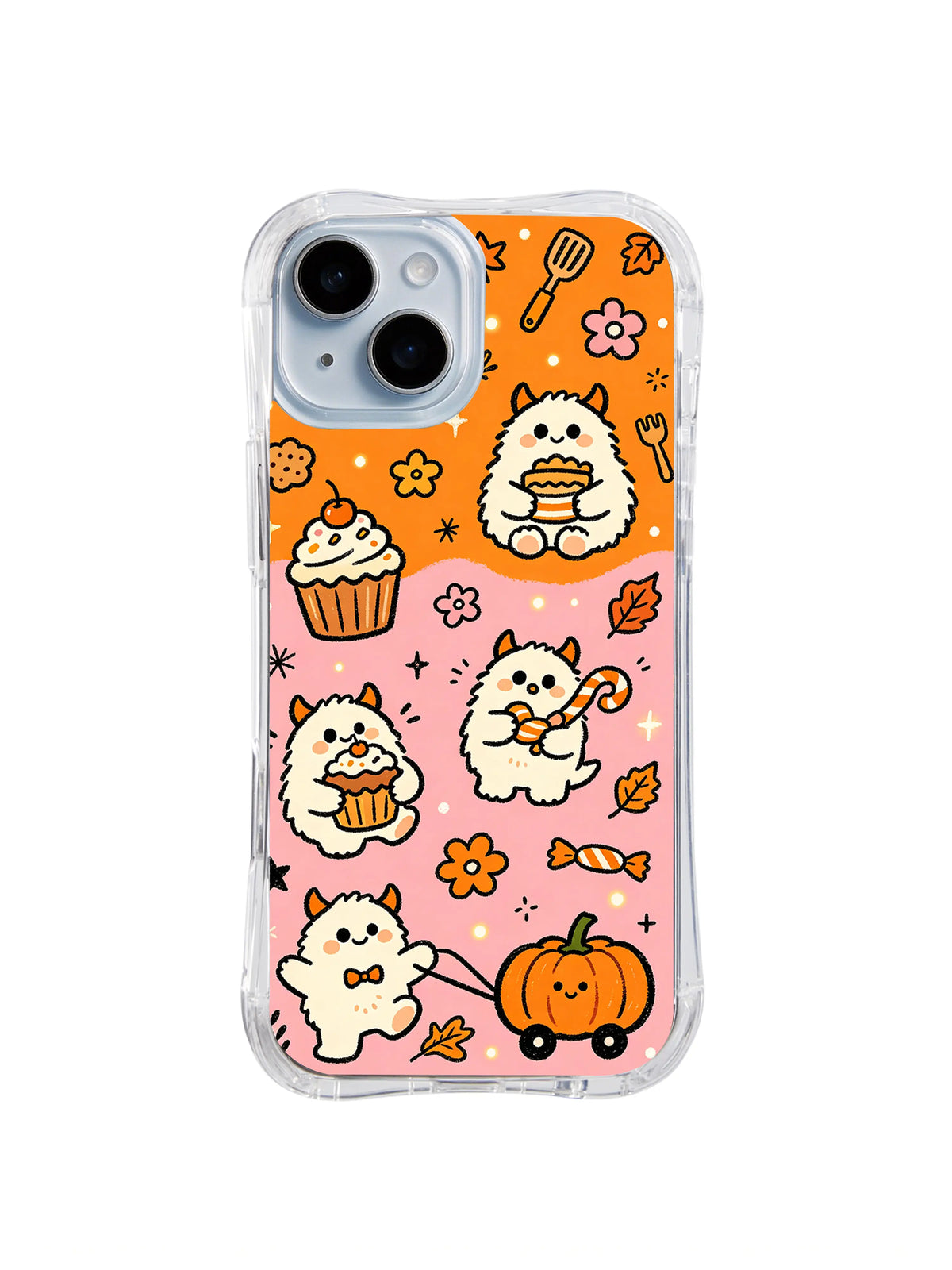 Autumn Cookie Monster Parade pattern on iPhone 14 case