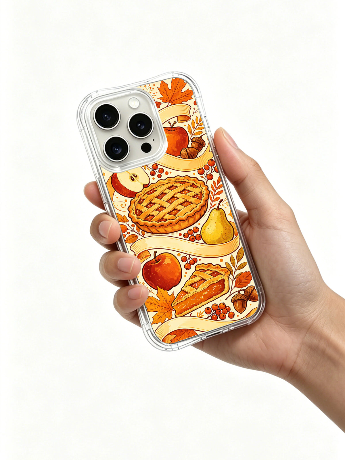 Autumn Ribbon Harvest: A hand holding the illustrated case.