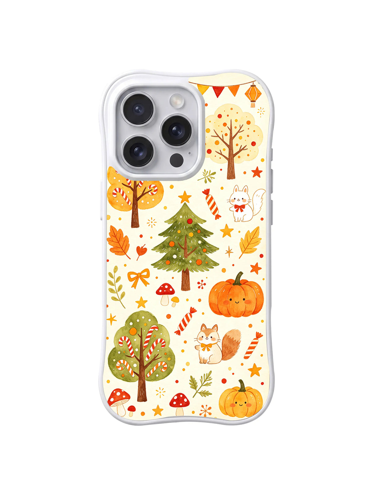 Autumn Woodland Treats pattern on iPhone 14 Pro case