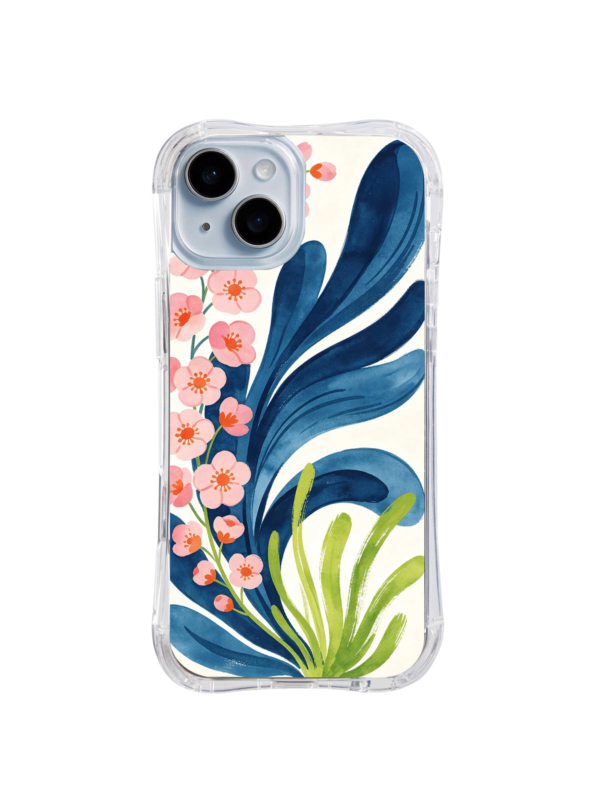 Navy Petal Current pattern iPhone 14 case