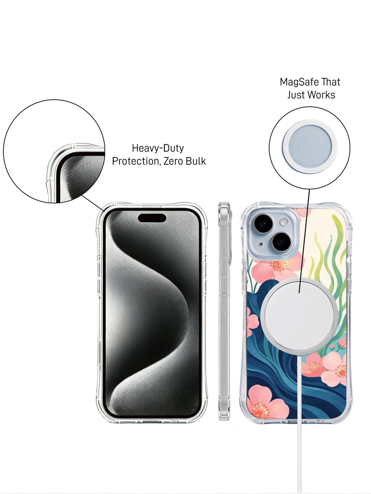 Blue Ocean Meadow iPhone 14 case front and back