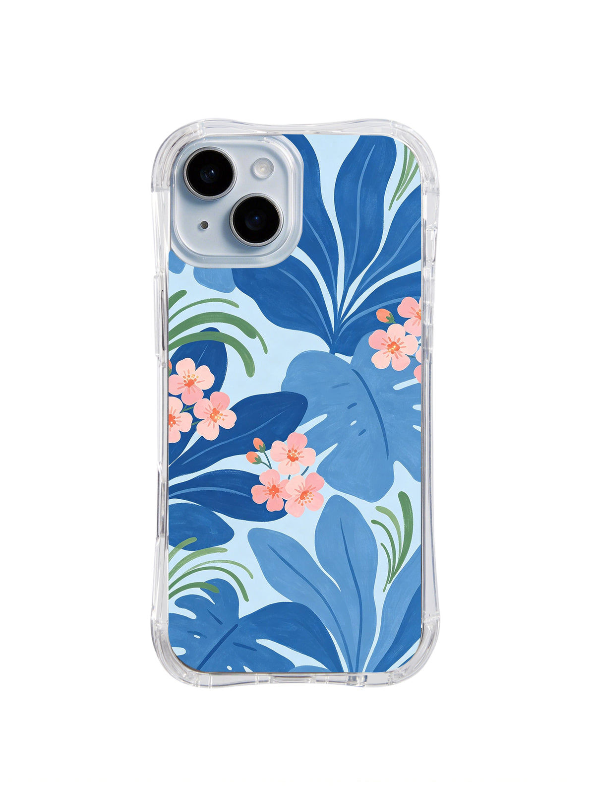 Soft Blue Leaf Song pattern iPhone 14 case