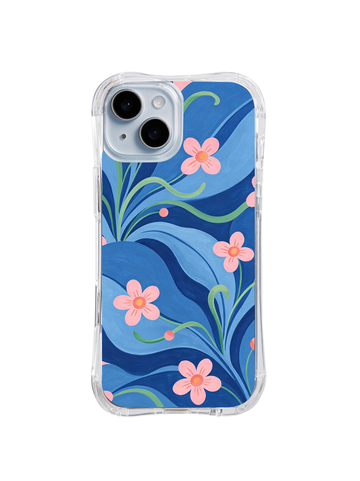 Blue Petal Waltz pattern iPhone 14 case
