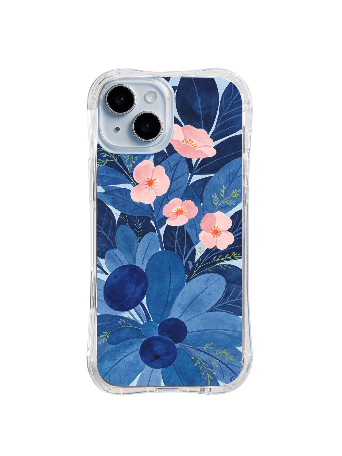 Blue Night Blossom pattern iPhone 14 case