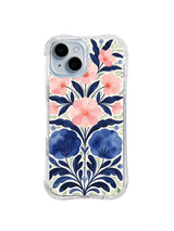 Midnight Floral Crest pattern iPhone 14 case