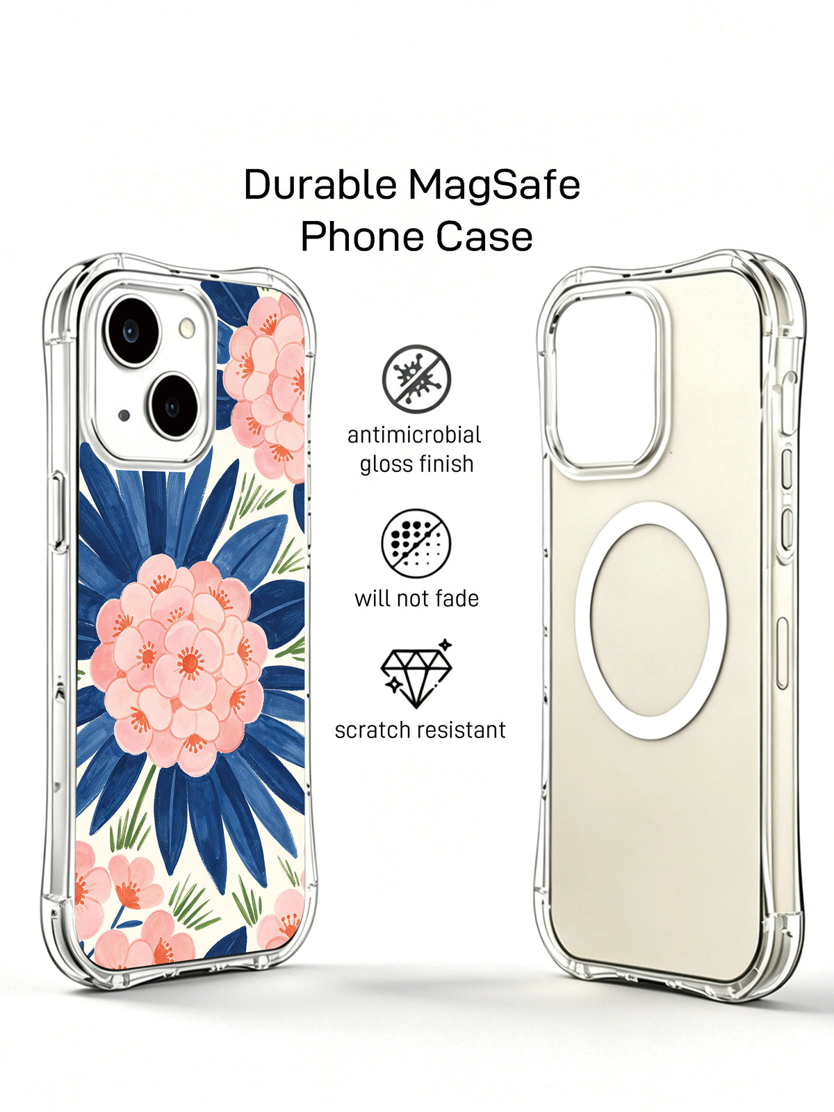 Coastal Blue Bloom Garden MagSafe iPhone 14 case