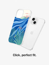 Pink Horizon clear iPhone 14 case fit