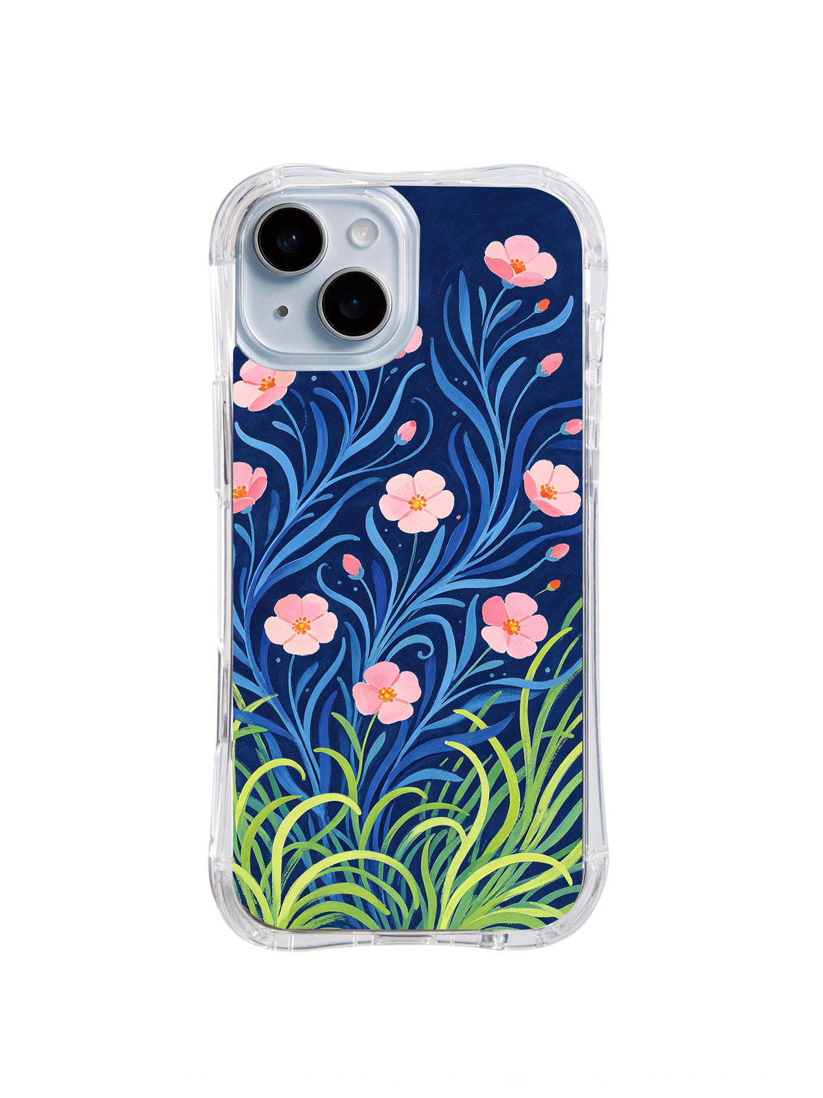 Midnight Coastal Meadow pattern iPhone 14 case
