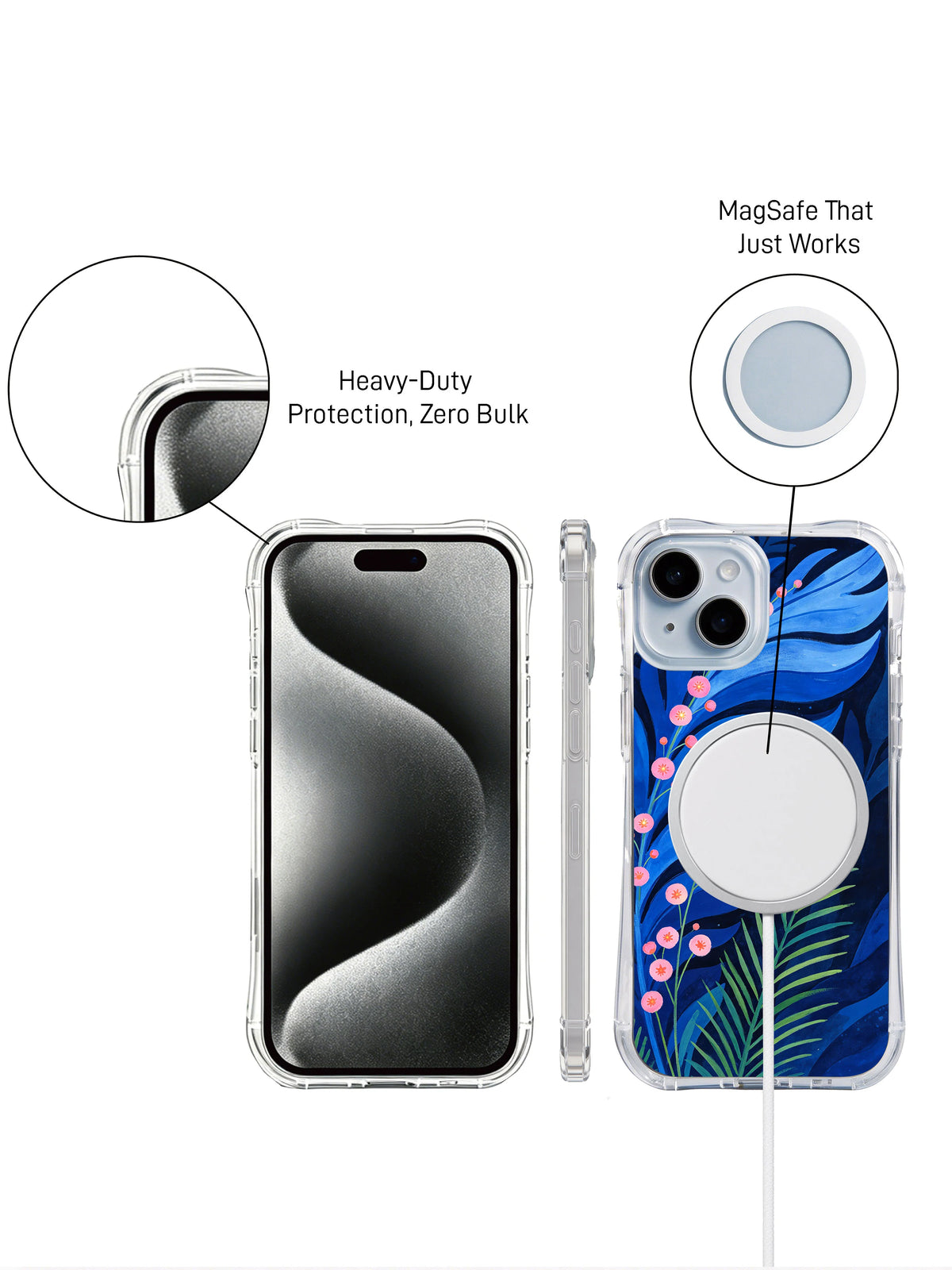 Secret Blue Forest iPhone 14 case front and back