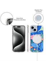 Summer Flower Parade clear MagSafe iPhone 14 case