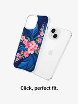 Wildflower Courage clear iPhone 14 case fit