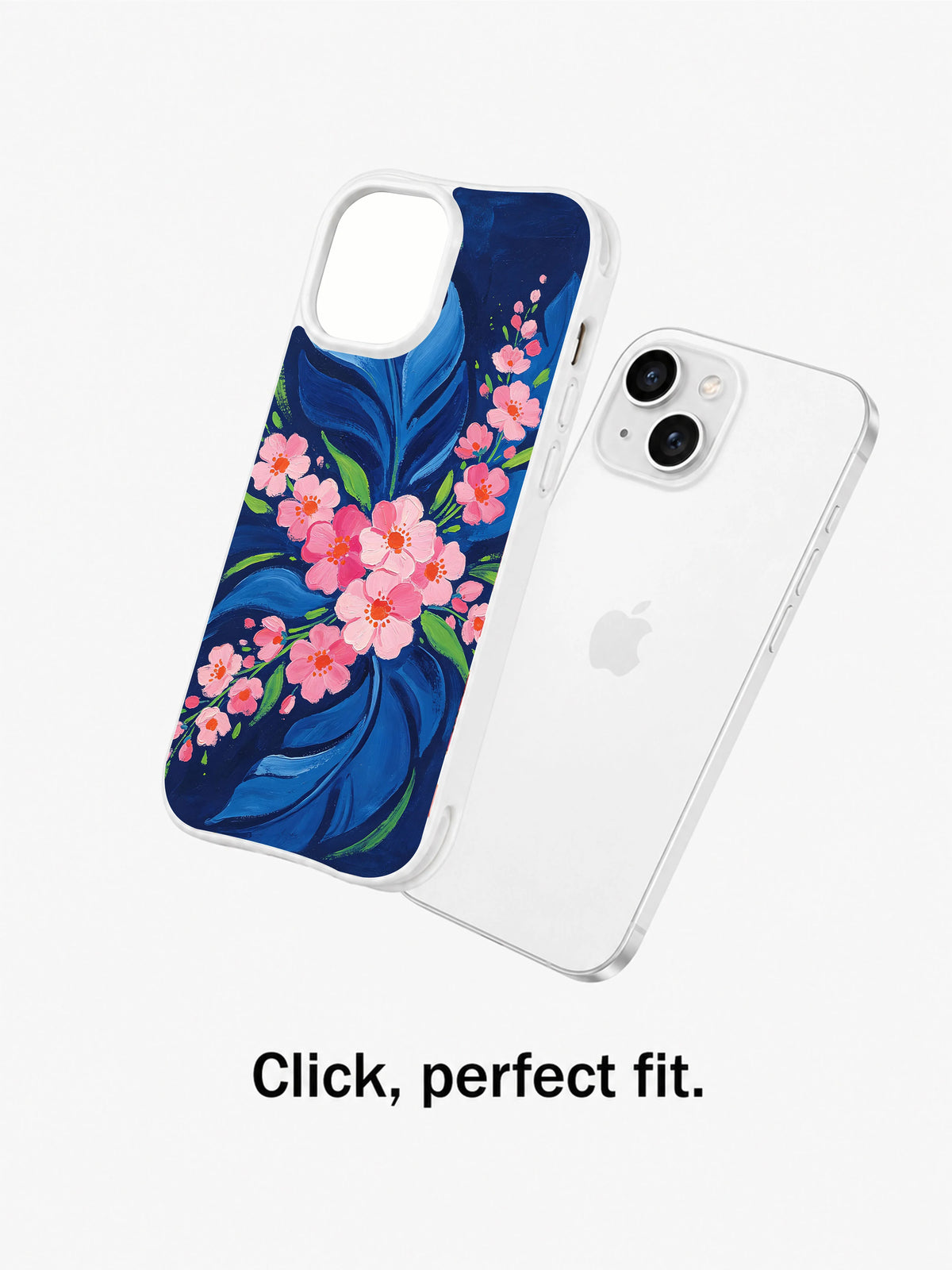 Wildflower Courage clear iPhone 14 case fit